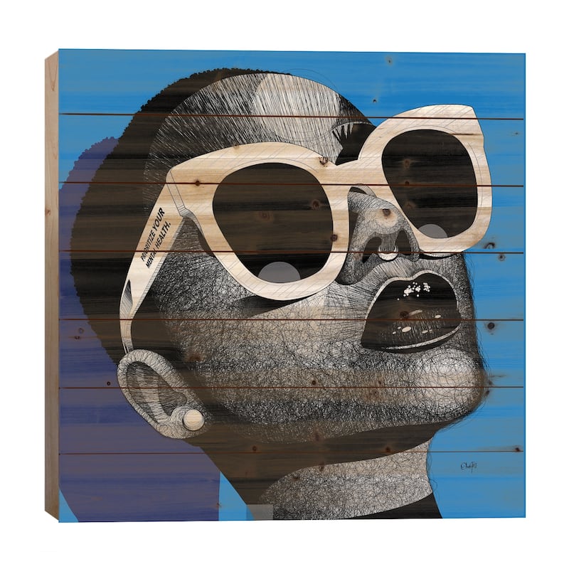 Unbothered Print On Wood by Ohab TBJ - Multi-Color - 26x26x1.5