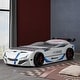 preview thumbnail 9 of 11, Furniture of America Laszlo Modern Race Car-Shaped Twin Bed with Trundle