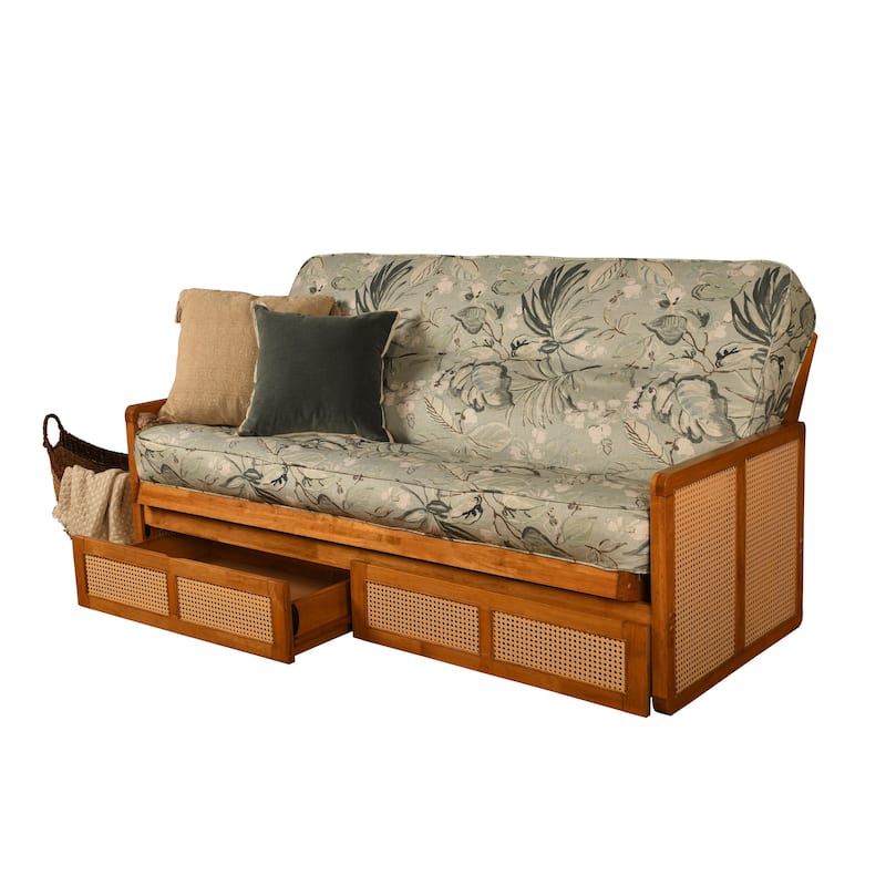 Somette Westport Full-size Futon with Storage includes Mattresses - Takara Rain Multi