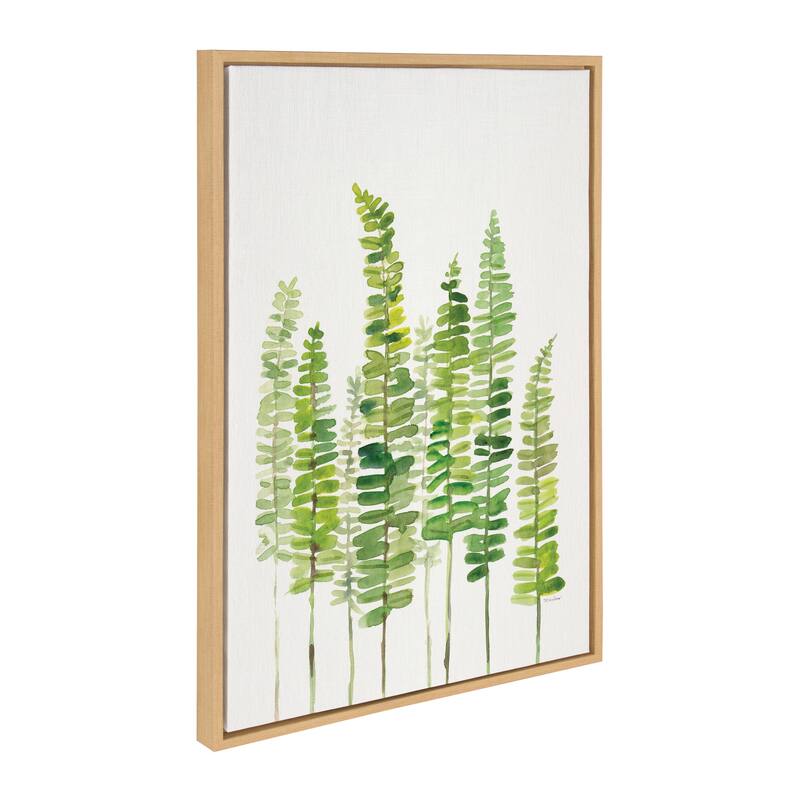 Kate and Laurel Sylvie Sword Ferns Framed Canvas by Patricia Shaw