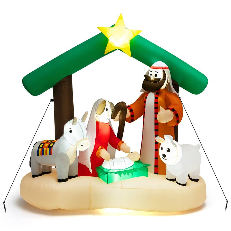 Costway 6.7FT Christmas Inflatable Nativity Scene w/ LEDs & Built-in - See Details