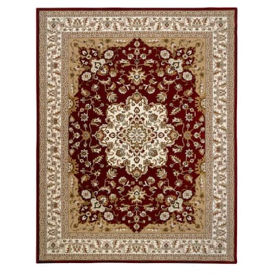 Gertmenian Majestic Chilton Red Traditional Border Oriental Area Rug - 8'9"x13'1"