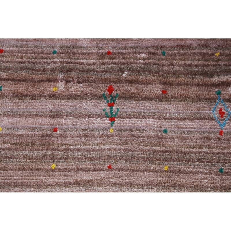 Hand Knotted Oriental 100% Wool Carpet Tribal Tribal Brown Gabbeh Area Rug - 8' 0'' X 8' 1''
