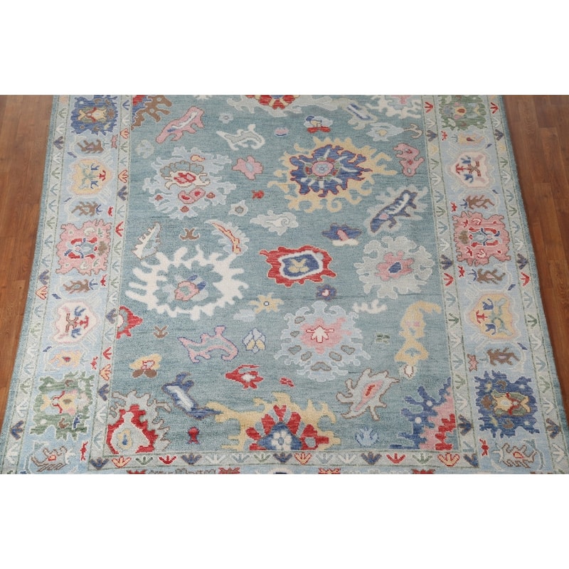 Oushak Style Area Rug Handmade Transitional Wool Carpet - 7'10"x 9'9"