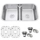 preview thumbnail 1 of 9, Ruvati 32-inch Low-Divide 50/50 Double Bowl Undermount 16 Gauge Stainless Steel Kitchen Sink - RVM4350 - 32-1/4″ x 18-7/8″