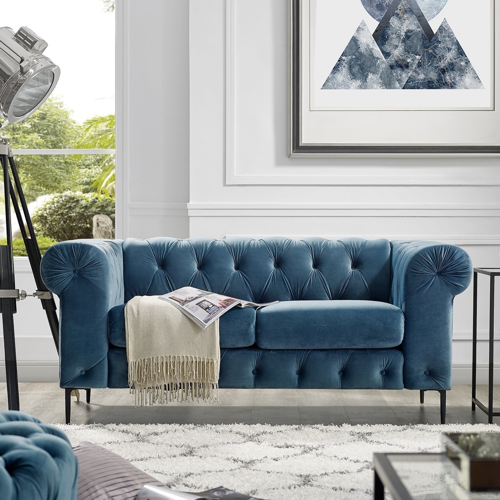 Corvus aosta tufted clearance velvet chesterfield sofa