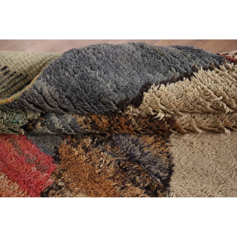 Plush Moroccan Abstract Area Rug Handmade Wool Carpet - 4'8" x 8'6"