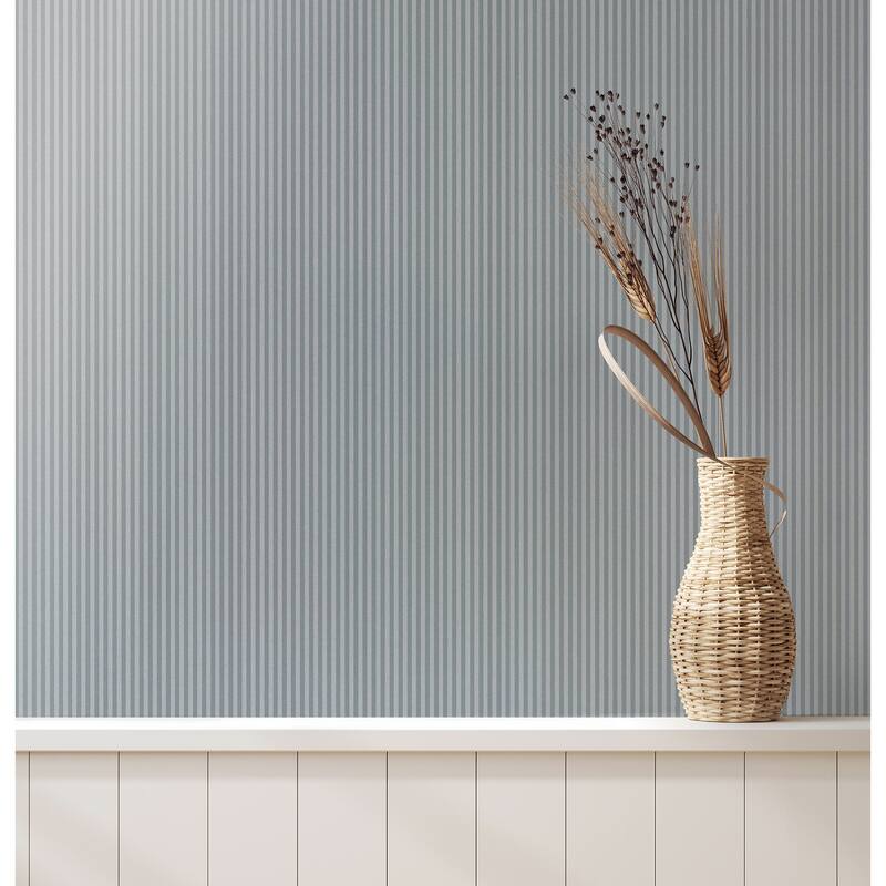 Ticking Blue Stripe Wallpaper