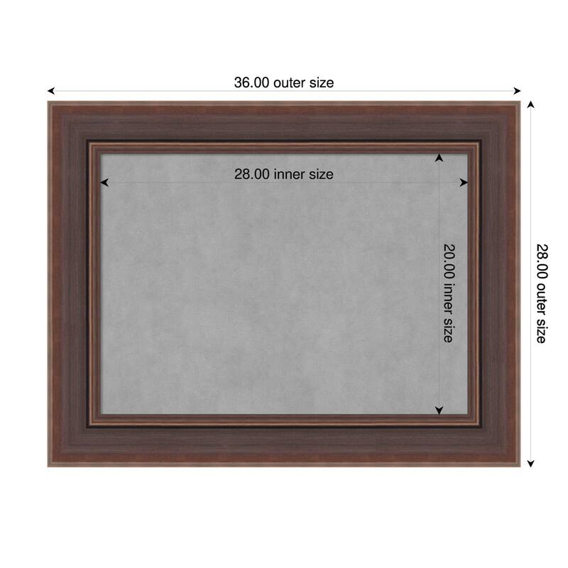 Amanti Art Moab Brown Bronze Framed Magnetic Board - 36 x 28 in