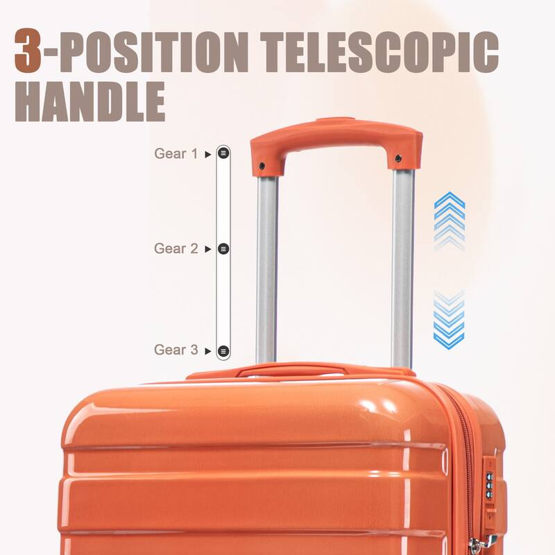 14In 20In 2 pcs in PC Spinner Wheel Luggage, Carry on Suitcase, With Gradient Color and Combination Lock
