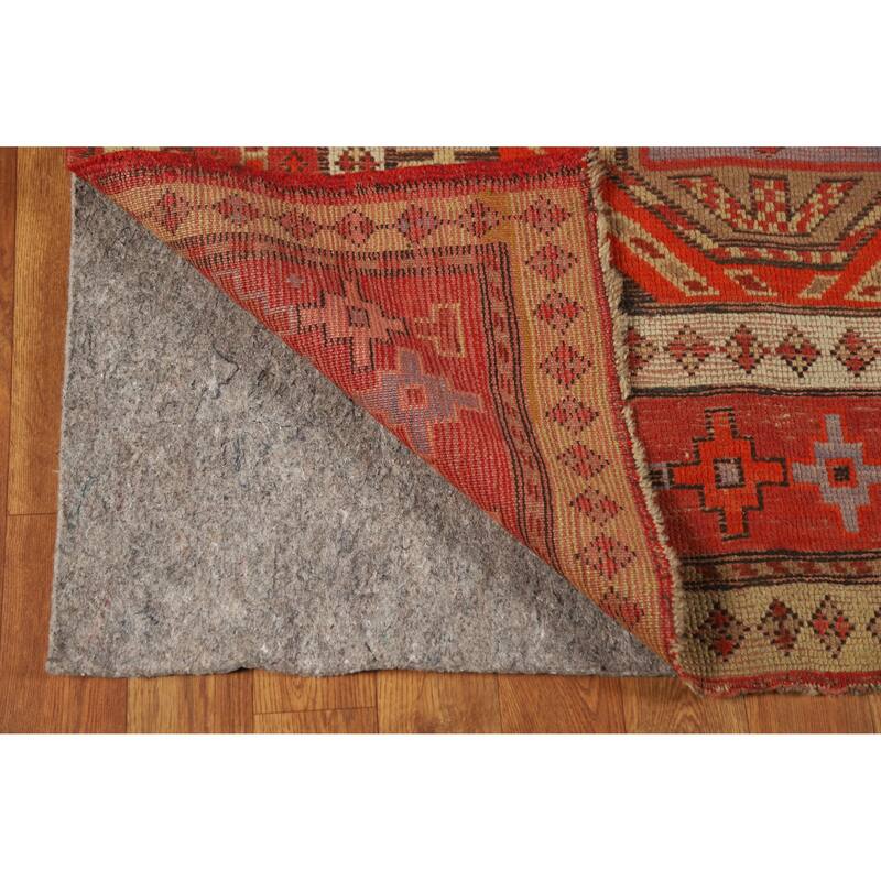 Hand Knotted Oriental 100% Wool Carpet Transitional Geometric Oranges & Rust Anatolian Area Rug - 4' 2'' X 3' 6''