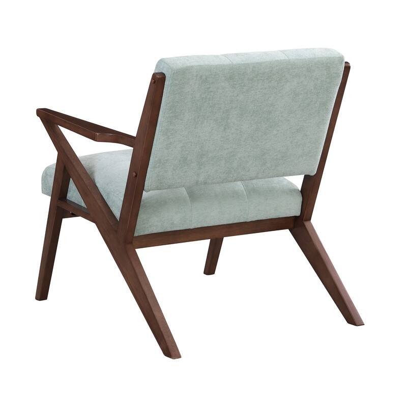 30" Mid-Century Modern Accent Chair in Soft Green - Plush Cushion & Solid Wood Frame