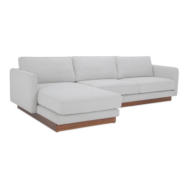 NADAAL STUDIOS Indigo, Sectional With Walnut Base - 112"W x63"D x30.7"H