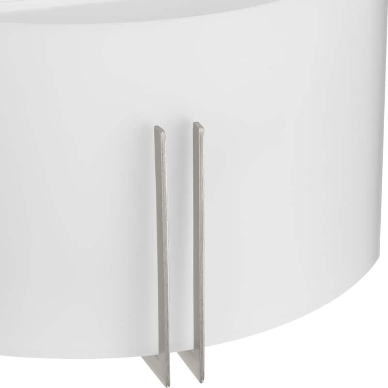 Modern Glass Sconce Two-Light Brushed Nickel Wall Sconce - 12 in x 4 in x 7.5 in