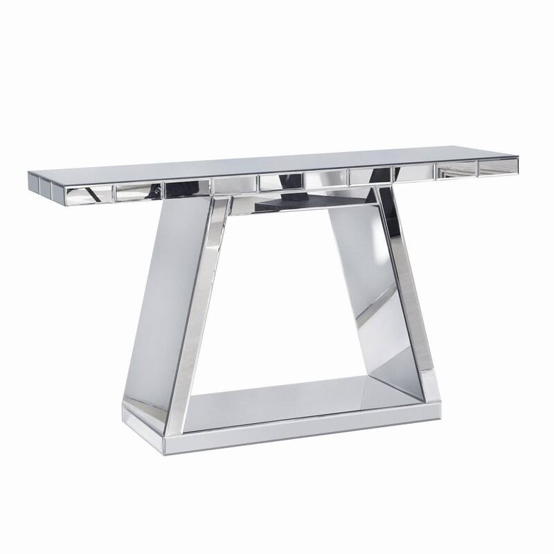 Modern 55.9" Luxe Full-Body Mirror Entryway Table with Sturdy Wooden Frame and Stylish Storage Solutions