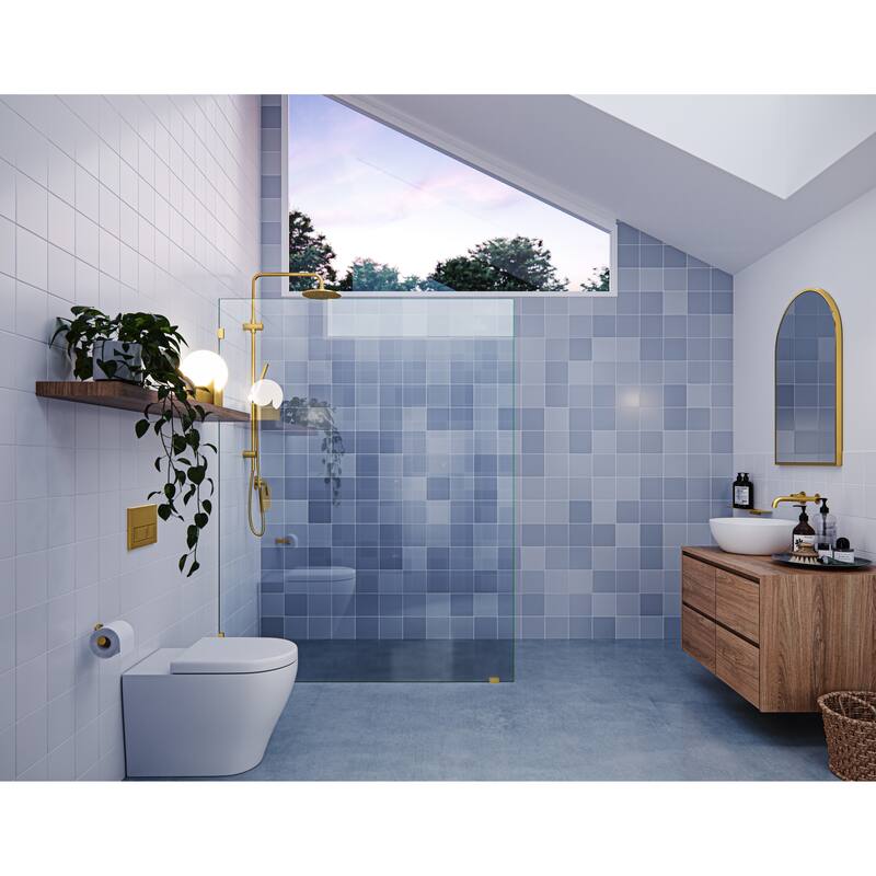 Glass Warehouse 78" x 60" Frameless Shower Door - Single Fixed Panel