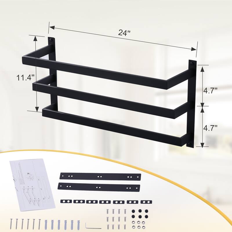 WOWOW Modern Wall-Mounted Stainless Steel Tiered Three-Tier Towel Rack