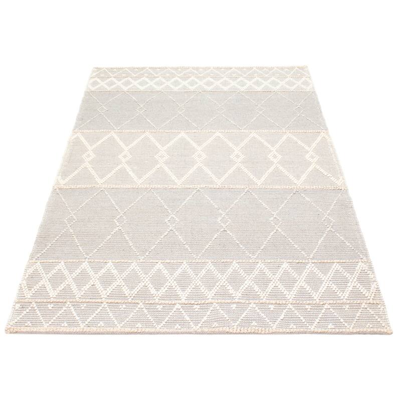 ECARPETGALLERY Braid weave Sienna Grey Wool Rug - 6'0 x 9'0