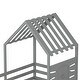 preview thumbnail 18 of 25, Wooden Slat Roof Platform Bed Guardrails House Bed Frame with 2 Storage Drawers, Kids Playhouse Bed Small Window & Shelves