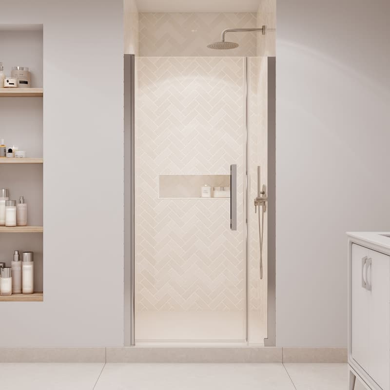 Pasadena Alcove Frameless Pivot Shower Door, 2025