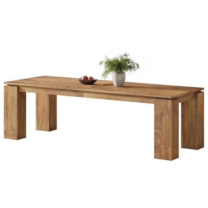 Extra Long Wood Dining Table, 86 Inches Modern Kitchen Table