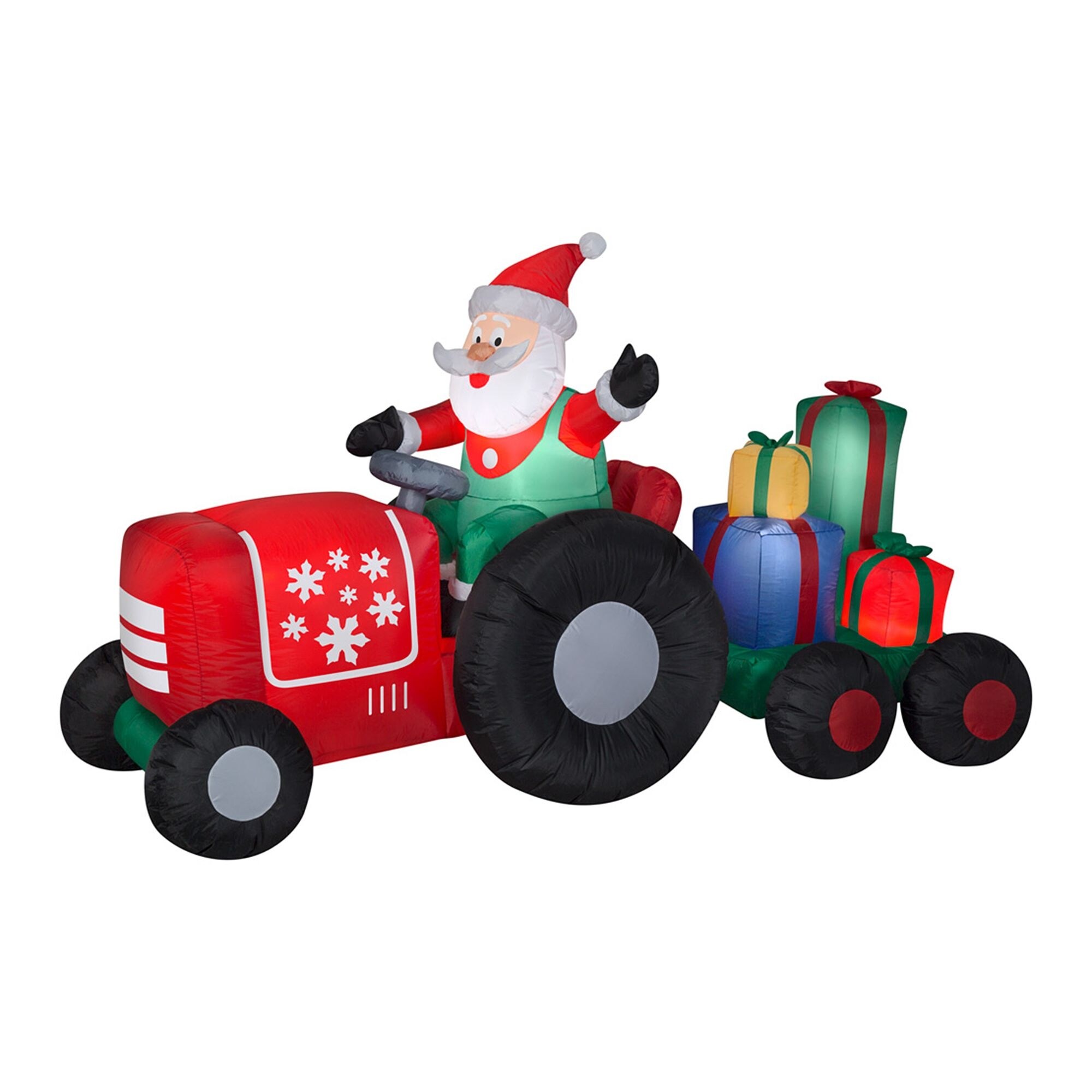 Shop 8 5 Red And Green Inflatable Santa On Tractor Outdoor