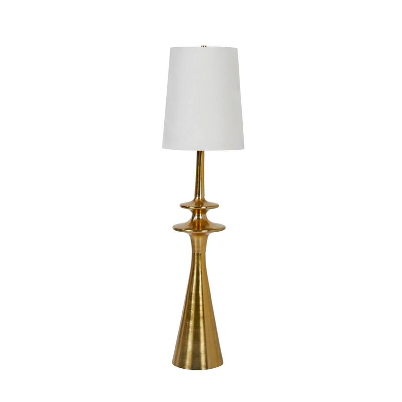 Skye 59" Floor Lamp with Linen Shade, Brass