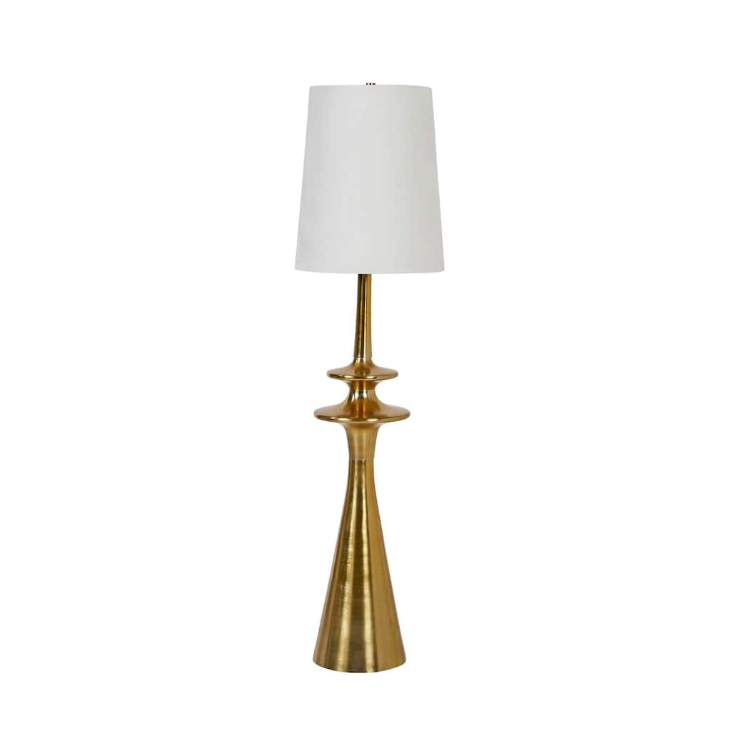 Skye 59" Floor Lamp with Linen Shade, Brass