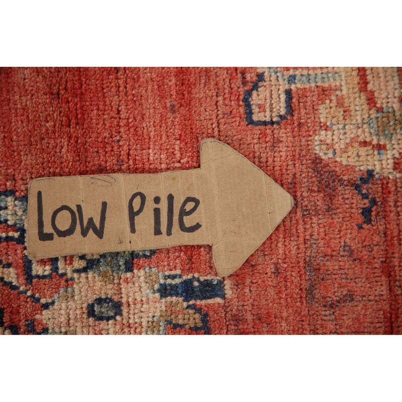 Hand Knotted Oriental 100% Wool Carpet Traditional Floral Red Mahal Runner Rug - 10' 3'' X 3' 4''