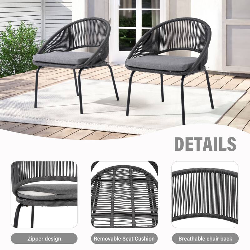 Outdoor 2 Piece Single Chair Set with Free Coffee Table