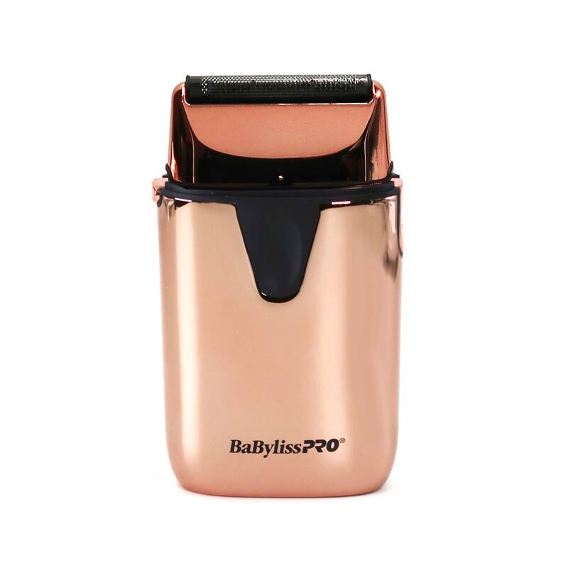 BaByliss Pro LIMITED EDITION UVFOIL UV-Disinfecting Metal Single Foil Shaver - Rose Gold FXLFS1RG + Fade Brush + 9" Comb