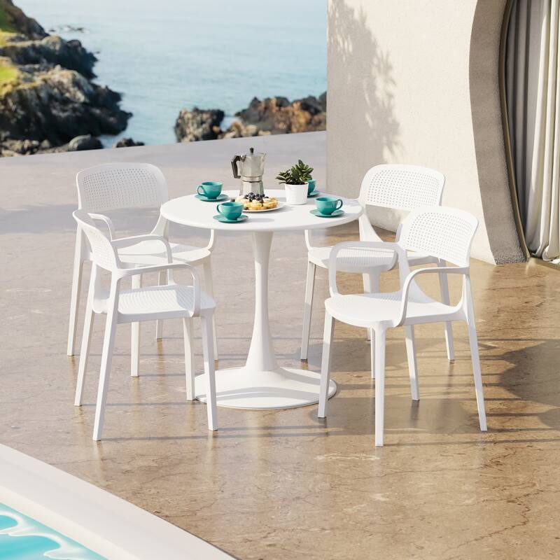 Frond and Form 4-Person Outdoor Round Dining Set