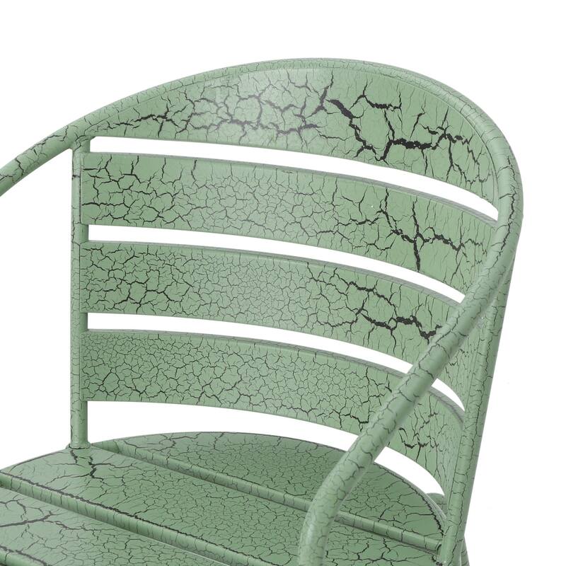 3-Piece Outdoor Iron Bistro Dining Set with 2 Chairs and Oval Table