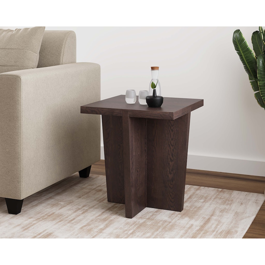 Rye Studio Minimalist Wood End Table in Smoked Oak Stain