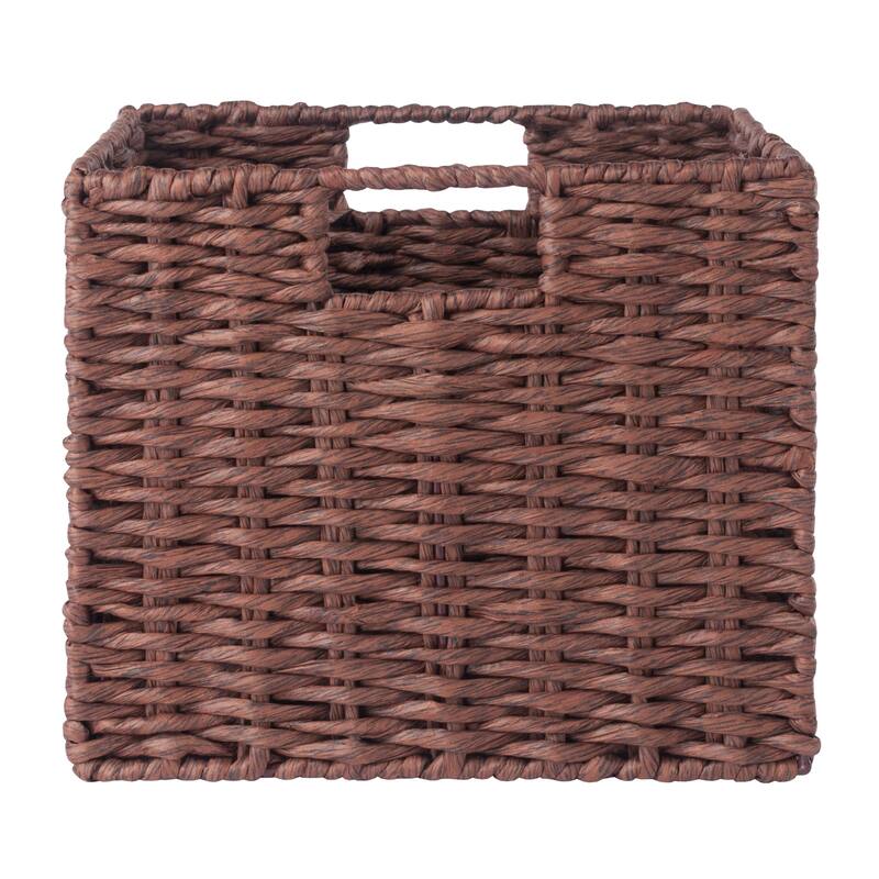 Tessa 3-Pc 3 Small Woven Rope Basket Set, Foldable, Walnut