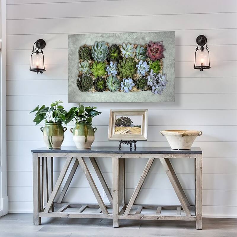 Modern Home Living Wall Galvanized Steel/Zinc Succulent Planter, Wall Mounted Garden Pocket Planter (Horizontal 18 Pocket