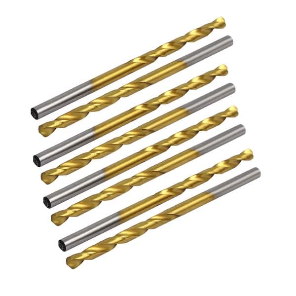 8pcs 3.1mm Drilling Dia Titanium Plated Double Flutes Twist Drill Bit