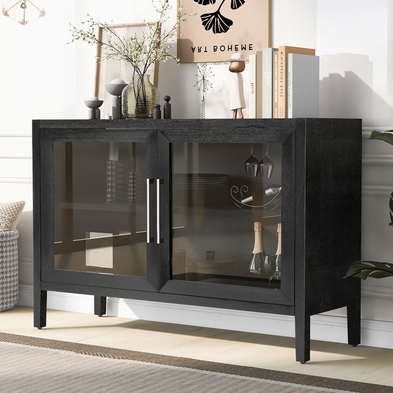 Black accent deals cabinet living room
