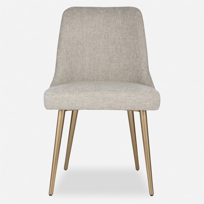 Solid Dining Chair with Tapered Legs - 34.5" - Gray