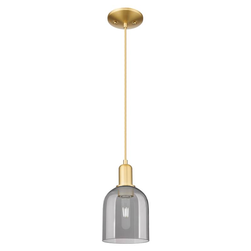 Innovations Lighting Endless Possibilities Arcadia - Bella - 1 Light 6" Cord Hung Mini Pendant - Satin Gold/Light Smoke