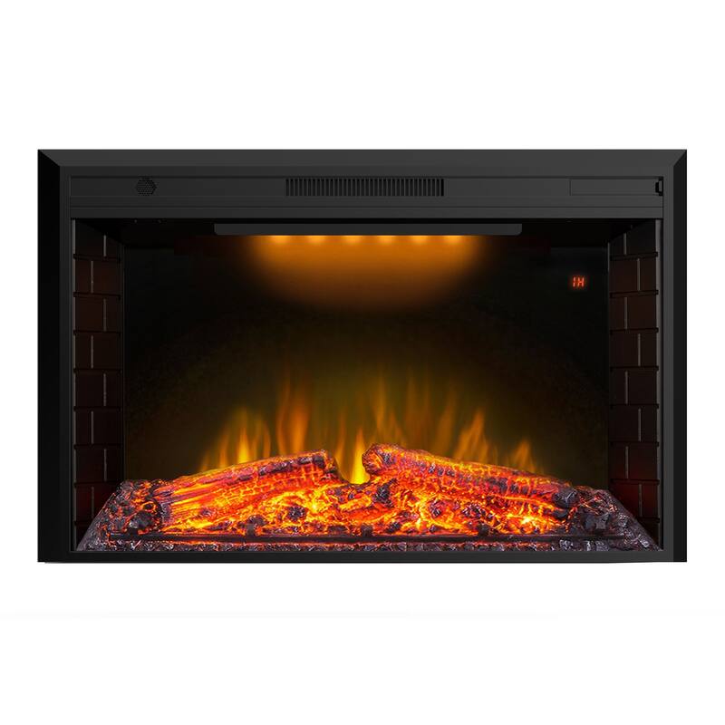 Electric Fireplace Heater with Log set & Realistic Flame
