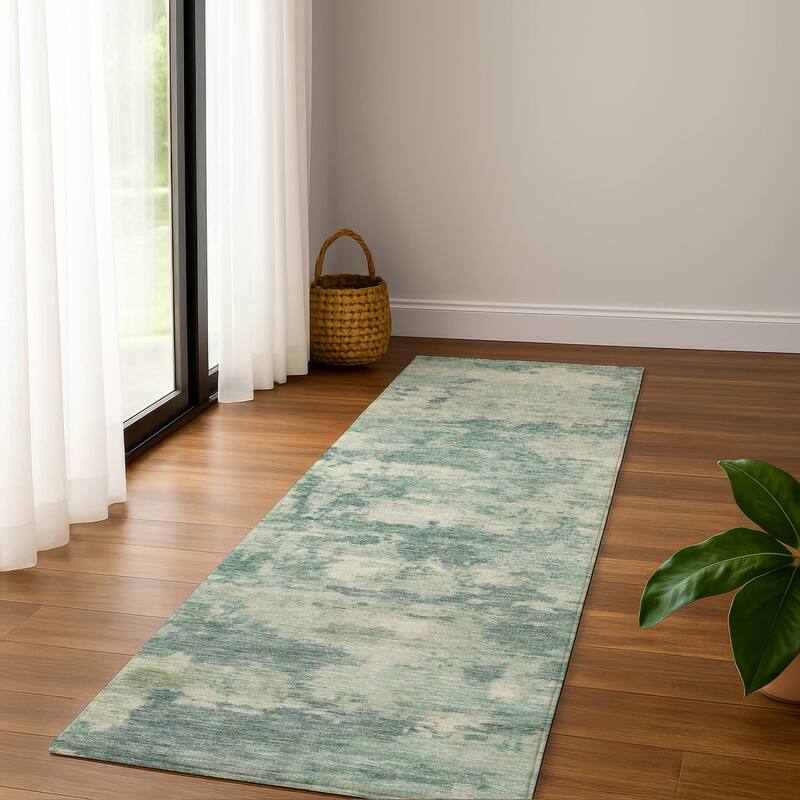 Premium Washable Super Soft Modern Chic Mayfield Rug - Teal - 2'3" x 7'6"