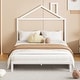 preview thumbnail 43 of 46, Metal Platform Bed for Kids, Low Bed Frame with House Shaped Headboard & Slats Support, No Spring Box Need, Easy to Assembly