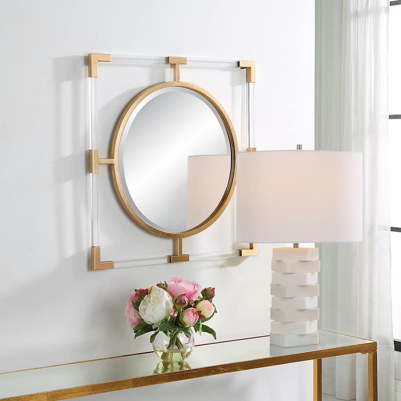 Uttermost Balkan Small Gold Mirror - 24"W X 24"H X 2"D