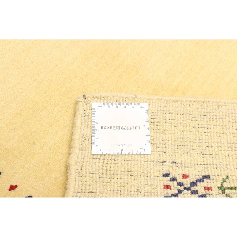 ECARPETGALLERY Hand Loomed Kashkuli Gabbeh Light Gold Wool Rug - 3'0 x 5'0