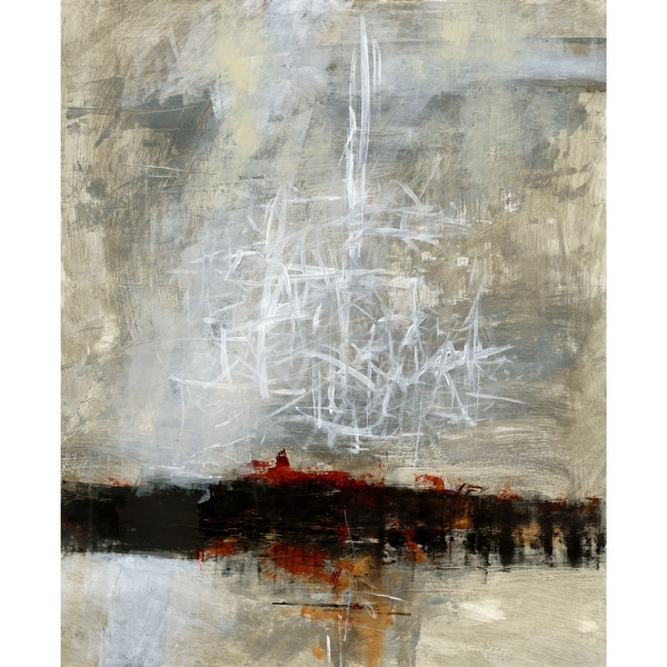 60” x 48” Black and Silver Abstract Design Rectangular Canvas Wall Art Decoration - N/A