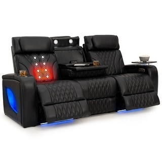 Seatcraft Armada LT HeatZero Italian Leather Home Theater Sofa