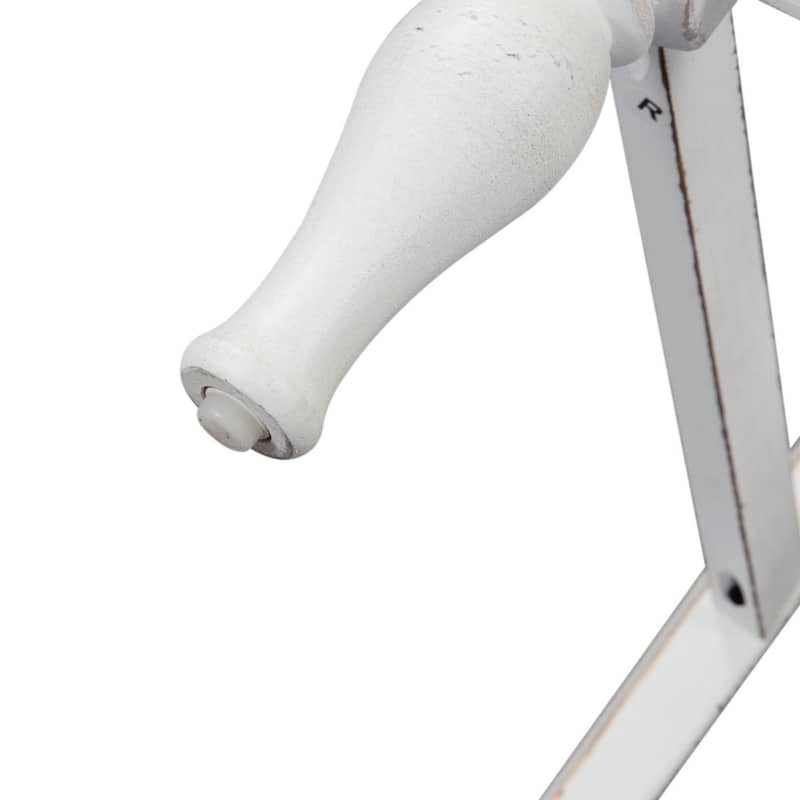 Magnolia Manor Antique White Weathered Bark Ladder Back Counter Chair (Set of 2)
