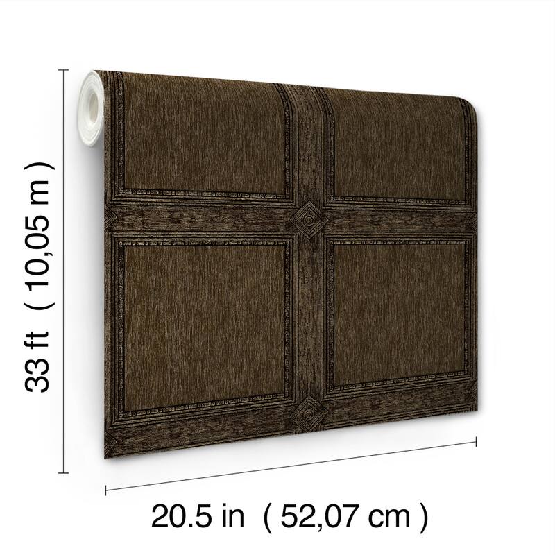 Chris Loves Julia x A-Street Prints Moorland Dark Brown Wood Panel Wallpaper