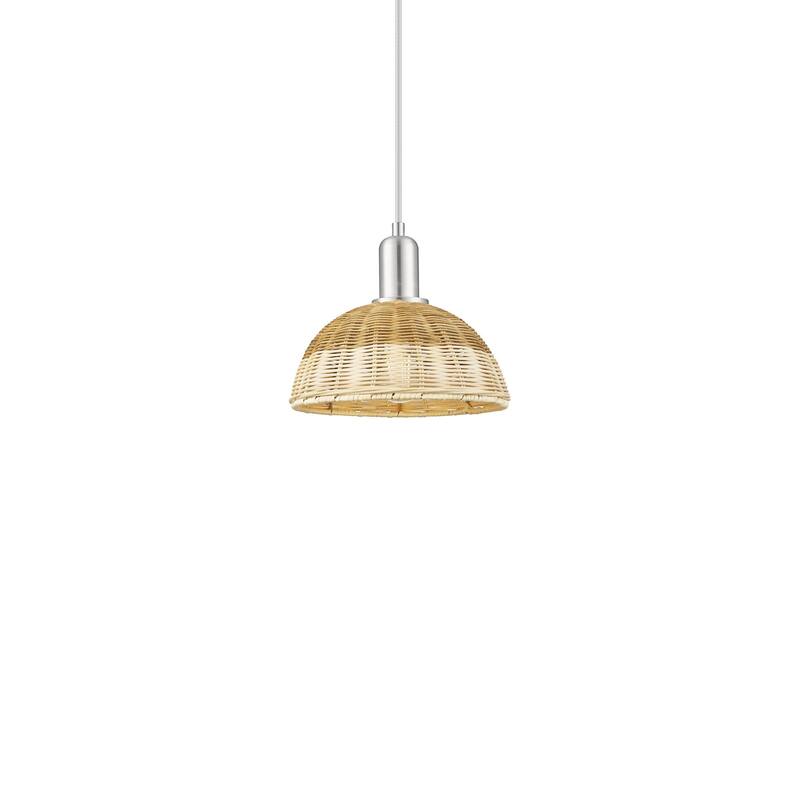 Innovations Lighting 716-1P-8-9 Natural Ballston Dome Pendant Natural - Brushed Satin Nickel / Natural